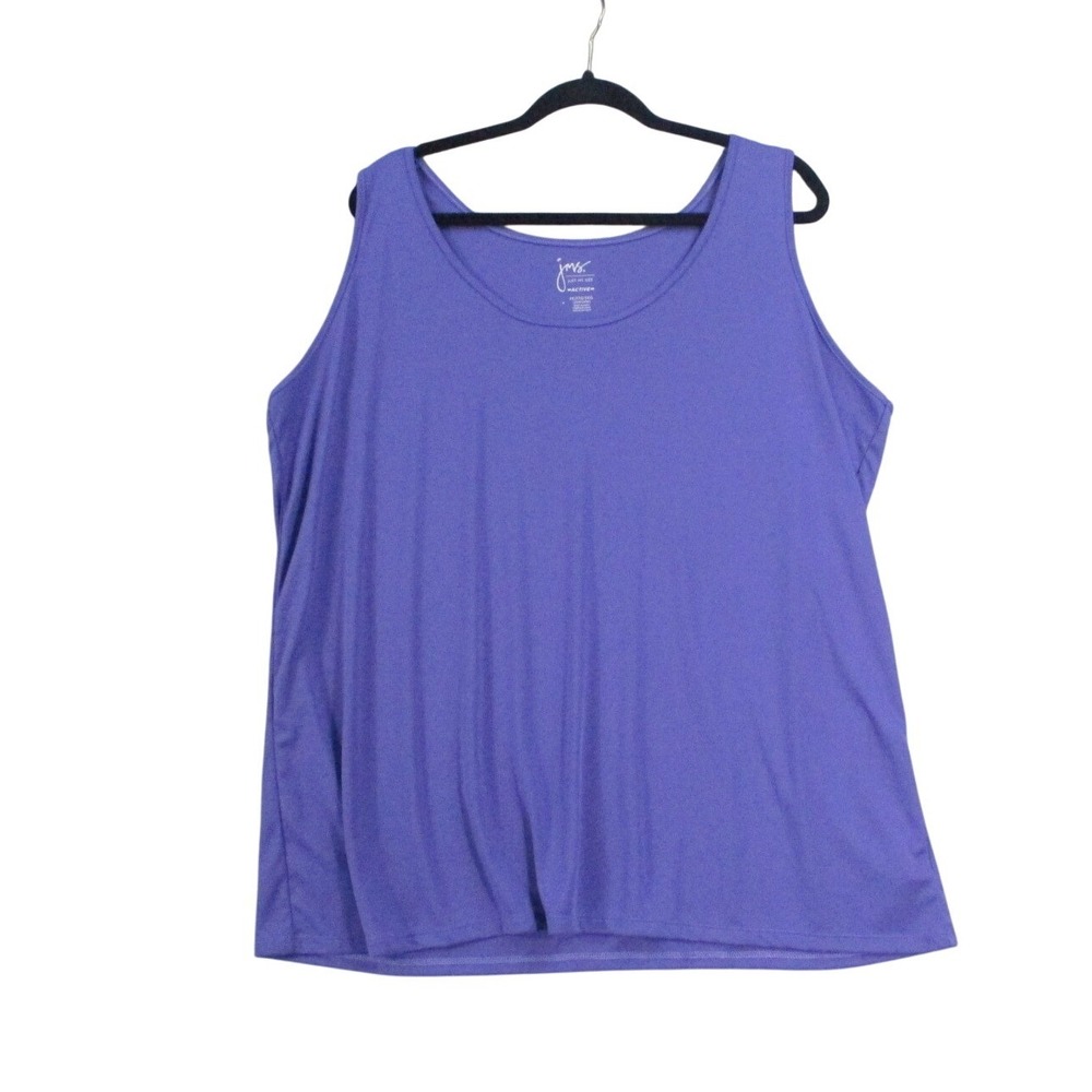 JMS Just My Size Active Purple Tank Top Womens 3X 22W 24W Sleeveless‎ Scoop Neck